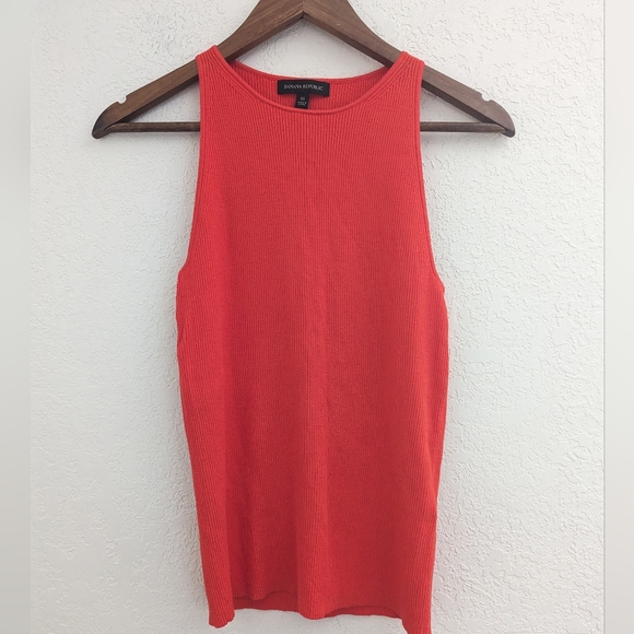Banana Republic Tops - Banana Republic Red Ribbed Rayon Blend Knit Tank Top
